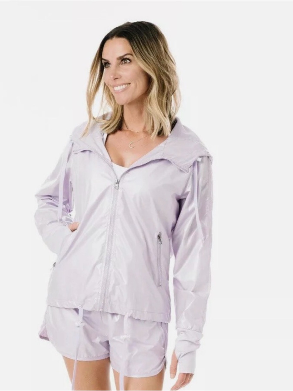 ZYIA Active Lilac Shine Bomber Jacket (XL)